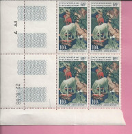 POLYNESIE FRANCAISE  POSTE AERIENNE Bloc De 4 Timbres De 100 F  Coin Date 22 8 1958 - Neufs