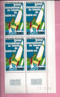 POLYNESIE FRANCAISE  POSTE AERIENNE Bloc De 4 Timbres De 100 F  Coin Date 17 6 1974 - Unused Stamps