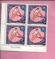 POLYNESIE FRANCAISE  POSTE AERIENNE Bloc De 4 Timbres De 53 F  Coin Date 15 12 1970 - Unused Stamps