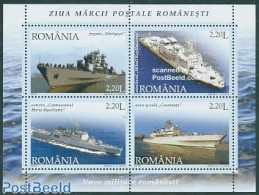 Romania 2005 Military Ships S/s, Mint NH, Transport - Ships And Boats - Unused Stamps