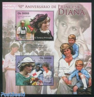 Sao Tome/Principe 2011 Princess Diana 2v M/s, Mint NH, Health - History - Red Cross - Charles & Diana - Kings & Queens.. - Croix-Rouge