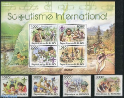 Burundi 2011 Scouting 4v + S/s, Mint NH, Nature - Sport - Butterflies - Scouting - Sonstige & Ohne Zuordnung