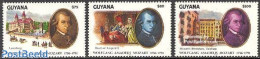 Guyana 1991 W.A. Mozart 3v, Mint NH, Performance Art - Amadeus Mozart - Music - Musique