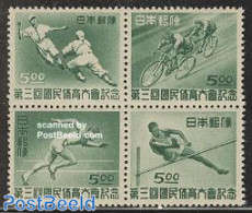 Japan 1948 Fukuoka Gamews 4v [+], Mint NH, Sport - Athletics - Baseball - Cycling - Sport (other And Mixed) - Neufs