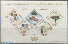 Monaco 1964 Olympic Games, Special Sheet, Mint NH, Sport - Athletics - (Bob) Sleigh Sports - Judo - Olympic Games - Ol.. - Unused Stamps