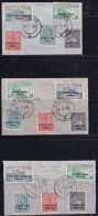 Set Of 15, Postal Used On Piece India Overprint Of Laos, Cambodia, Vietnam, Military, Archaeological 1954 - Militaire Vrijstelling Van Portkosten