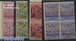 Netherlands 1927 Child Welfare 4v, Blocks Of 4 [+], Mint NH, History - Nature - Coat Of Arms - Flowers & Plants - Unused Stamps