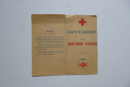 Carte D'Adhérent CROIX ROUGE FRANCAISE  Avec Timbre Année 1946  Département De L'ALLIER  -  03  - - Cartes De Membre