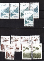Pologne Lot 1. Poste Aérienne YT 55/56/57/58 Avec Doubles. Côte 24,90 € - Used Stamps