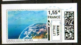 TF3670 : France Oblitéré Montimbrenligne 1,55 Lettre Verte Terre Vue Du Ciel - Sellos Imprimibles (Montimbrenligne)