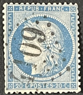 YT 37 LGC 4109 Vassy-près-Vire Calvados (13) Indice 6 1870-71 Siège De Paris CERES 20c Bleu France – Tpou - 1870 Beleg Van Parijs