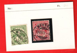 VBC-01 Lot De : Timbre Franco Oblitéré Moudon 1891 + Timbre Helvetia Oblitéré Moudon 1908 - 1843-1852 Kantonalmarken Und Bundesmarken