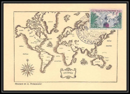0236/ Carte Maximum (card) France N°503 France D'Outre Mer Carte Du Monde World Map Paris 22/10/1945 - 1940-1949