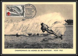 1741b/ Carte Maximum Card France N°1395 Championnats Du Monde Ski Nautique Vichy Fdc Premier Jour 1963 édition Bourgogne - 1960-1969