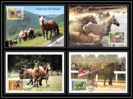 5045/ Carte Maximum (card) France N°3182/3185 Chevaux (horse) Complet édition Thouand & Divers Fdc 1998 - 1990-1999