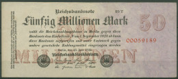 Dt. Reich 50 Millionen Mark 1923, DEU-109c KN 8-stellig Leicht Gebraucht (K1299) - 50 Mio. Mark