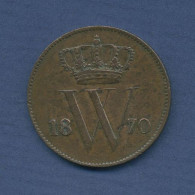 Niederlande Cent 1870, William III., KM 100 Fast Vz (m6487) - 1849-1890 : Willem III