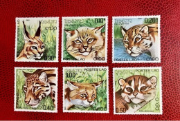 LAOS 1981 6v Neuf MNH ** YT 370 / 375 Mamíferos Mammals Säugetiere Mammiferi Mammifère - Roofkatten