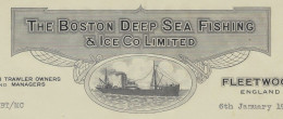 1930 NAVIGATION PECHE « The Boston Deep Sea Fishing & Ice Co Ltd » Fleetwood England Navire Hungarian Pour Arcachon - Ver. Königreich