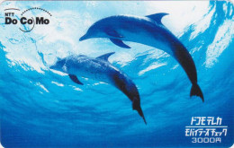 Télécarte Prépayée JAPON - ANIMAL - DAUPHIN - DOLPHIN Japan Prepaid Docomo Prepaid Phonecard For Mobile Phone - 356 - Dauphins