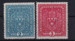 AUSTRIA 1917/19 - MLH - ANK 208a II, 209 II - Unused Stamps