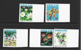 Mali 1982 Flowers Set Of 5 Marginal  Imperforate / Non Dentele MNH - Mali (1959-...)