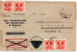 79681 - Österreich - 1946 - Unfrank Bf (Mgl) KUFSTEIN -> WIEN, M 4@2g Portomke - Taxe