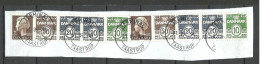 Denmark Briefstück O 2024 Taastrup = Cover Out Cut With 10 Stamps Queen Coat Of Arms - Used Stamps