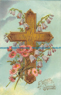 R162579 Easter Greetings. Cross And Flowers - Monde