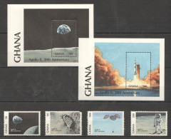 Ghana - 1989 - Apollo 11, 20th Aniversary - Yv 1072/75 + Bf 148/49 - Altri & Non Classificati