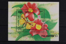 Kambodscha, Schmetterlinge, MiNr. Block 186, Postfrisch - Cambodge