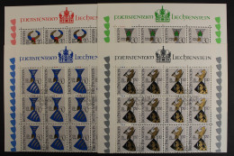 Liechtenstein, MiNr. 465-468, 12er Bogenteile, Gestempelt - Altri & Non Classificati