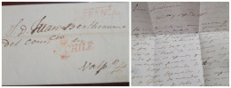 O) 1830 CHILE, FRANCA CHILE, MARK IN RED, PREPHILATELIC - PRESTAMP, COMPLETE LETTER, ENVELOPE CIRCULATED TO VALPARAISO - Chili