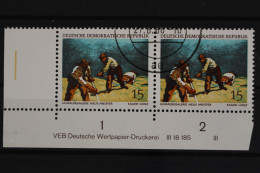 DDR, MiNr. 1394, Waag. Paar, Ecke Li. Unten, DV III, Gestempelt - Gebruikt