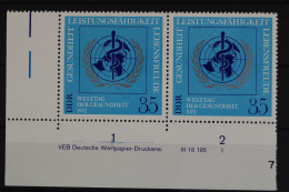 DDR, MiNr. 1748, Waag. Paar, Ecke Li. Unten, DV I, Postfrisch - Unused Stamps