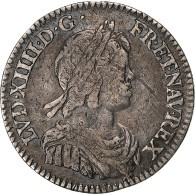 France, Louis XIV, 1/12 Ecu à La Mèche Courte, 1644, Paris, Argent, TB+ - 1643-1715 Luigi XIV El Re Sole