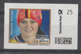 Germany Briefmarke Individuell Deutsche Sporthilfe: Carina Vogt, The First Woman To Win An Olympic Ski Jumping Gold Meda - Inverno 2014: Sotchi