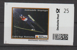 Germany Briefmarke Individuell Deutsche Sporthilfe: Carina Vogt, The First Woman To Win An Olympic Ski Jumping Gold Meda - Winter 2014: Sochi