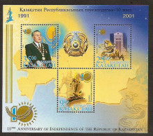 KAZAKHSTAN 2001●10th Anniv Of Independence●Mi Bl 23 MNH - Kazakistan