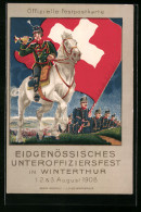 Künstler-AK Winterthur, Eidgenössisches Unteroffiziersfest 1908  - Autres & Non Classés