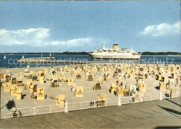 72308958 Travemuende Ostseebad Strand Mit Mole Ozeandampfer Travemuende Ostseeba - Luebeck