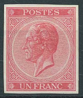 Epreuve De Couleur  N°21, 1fr En Rose Carminé NON DENTELE.  - 1865-1866 Profilo Sinistro