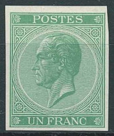 Epreuve De Couleur  N°21, 1fr En Vert NON DENTELE.  - 1865-1866 Perfil Izquierdo