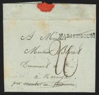 L. Datée 1827 De OLLOY Marque MARIEMBOURG + 20 Pour NAVAUGLE - 1815-1830 (Holländische Periode)