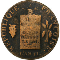 France, 2 Sols à La Balance, 1793 / AN II, Metz, Cuivre, TB, Gadoury:31 - Altri & Non Classificati