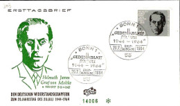 RFA Poste Obl Yv: 303 Mi:437 Helmuth James Graf V.Moltke (TB Cachet à Date) Fdc Bonn 20-7-64 - 1961-1970