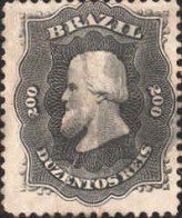 Brésil Poste Obl Yv:  28 Mi:28 Pedro II Profil Gauche - Usados