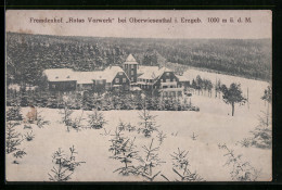 AK Oberwiesenthal I. Erzgeb., Fremdenhof Rotes Vorwerk Im Winter  - Oberwiesenthal