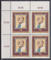 1986 , Mi 1860 ** (1) - 4 Er Block Postfrisch - 50. Todestag Von Otto Stoessl - Ongebruikt