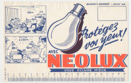 Buvard 21.4 X 13.6 Les Ampoules électriques NEOLUX Vous éclaire Mieux Protégez Vos Yeux! - Electricity & Gas